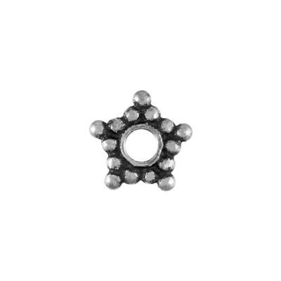 7mm Silver Plated Bali Style Star Spacer (25 Pieces)