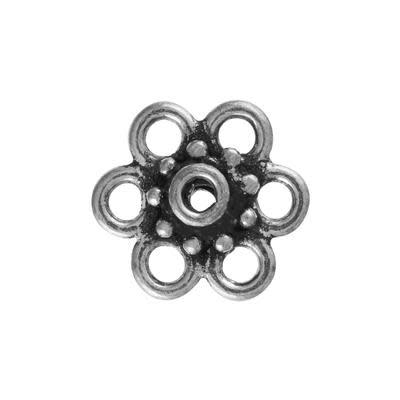 14mm Silver Plated Bali Style Large Flower Spacer (5 Pieces)