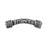 20mm Silver Plated Bali Style Small Curved Textured Barbell Tube Bead (5 Pieces)