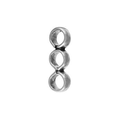 14mm Silver Plated Bali Style 3 Hole Link (10 Pieces)