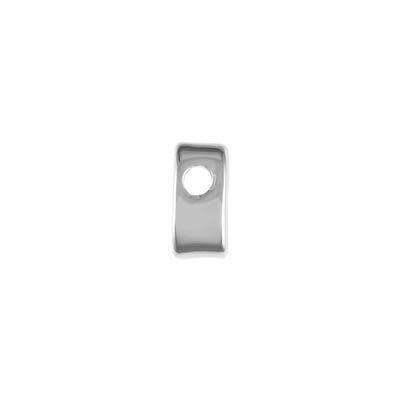 6mm Silver Rhodium Plated Lowercase C - Alphabet Initial Beads