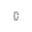 6mm Silver Rhodium Plated Lowercase C - Alphabet Initial Beads
