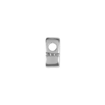 6mm Silver Rhodium Plated Lowercase E - Alphabet Initial Beads
