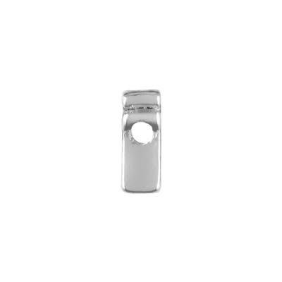 7mm Silver Rhodium Plated Lowercase F - Alphabet Initial Beads