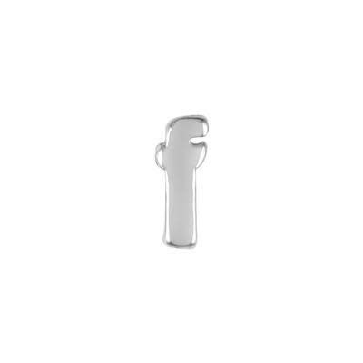 7mm Silver Rhodium Plated Lowercase F - Alphabet Initial Beads