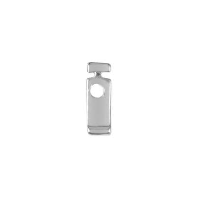 8mm Silver Rhodium Plated Lowercase J - Alphabet Initial Beads