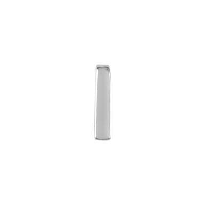 7mm Silver Rhodium Plated Lowercase L - Alphabet Initial Beads