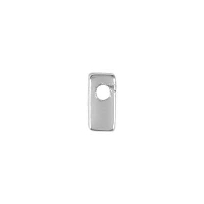 6mm Silver Rhodium Plated Lowercase M - Alphabet Initial Beads