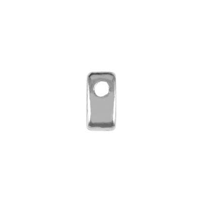 6mm Silver Rhodium Plated Lowercase O - Alphabet Initial Beads