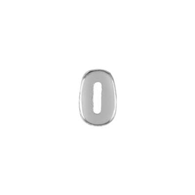 6mm Silver Rhodium Plated Lowercase O - Alphabet Initial Beads