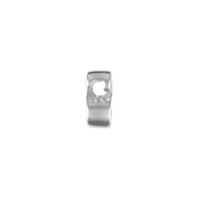 7mm Silver Rhodium Plated Lowercase S - Alphabet Initial Beads