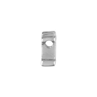 6mm Silver Rhodium Plated Lowercase T - Alphabet Initial Beads