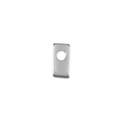 6mm Silver Rhodium Plated Lowercase U - Alphabet Initial Beads