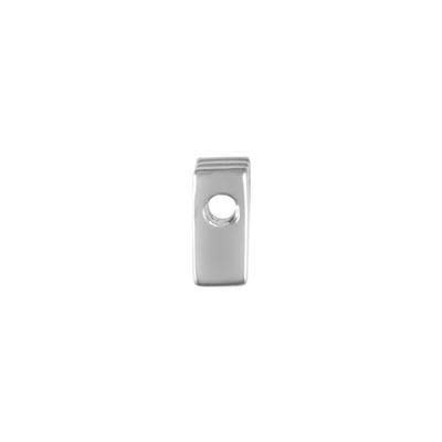 6mm Silver Rhodium Plated Lowercase W - Alphabet Initial Beads