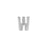 6mm Silver Rhodium Plated Lowercase W - Alphabet Initial Beads