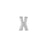 6mm Silver Rhodium Plated Lowercase X - Alphabet Initial Beads