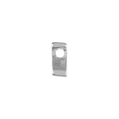 6mm Silver Rhodium Plated Lowercase Z - Alphabet Initial Beads