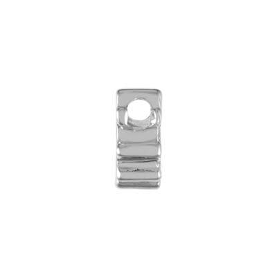 6mm Silver Rhodium Plated Hashtag Beads