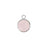 10mm Round Pink Faceted Glass Charm with Silver Plating