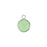 10mm Round Mint Green Faceted Glass Charm with Silver Plating