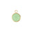 10mm Round Mint Green Faceted Glass Charm with Gold Plating