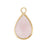 10x14mm Oval Pink Faceted Glass Charm with Gold Plating