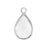 10x14mm Oval Clear Faceted Glass Charm with Silver Plating