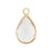 10x14mm Oval Clear Faceted Glass Charm with Gold Plating