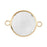 16mm Round Gold Plated Clear Faceted Glass Connector