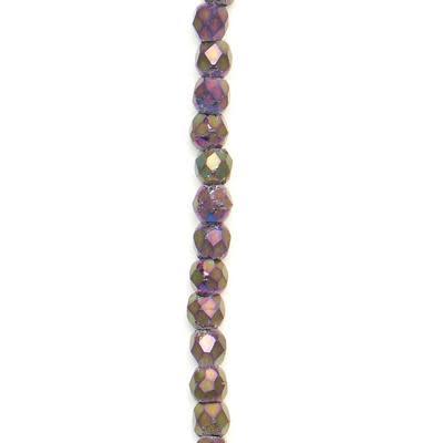 2mm Matte Iris Purple Faceted Czech Fire Polish Beads