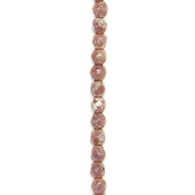 2mm Opaque Amethyst Picasso Faceted Czech Fire Polish Beads