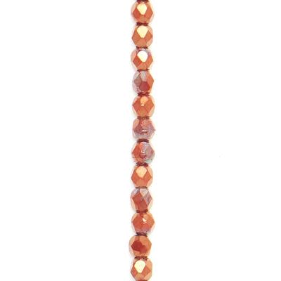 2mm Matte Oxidized Bronze Opaque Red Faceted Czech Fire Polish Beads