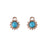 12mm Round Faux Turquoise Charms from the Global Collection - Gold Plated (1 Pair)