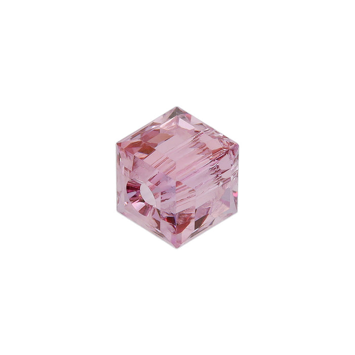 PRESTIGE Crystal, #5601 Swarovski Cube Bead 6mm Dark Rose (1 Piece)