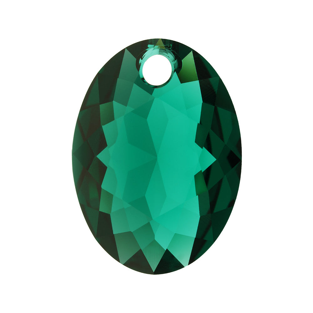 PRESTIGE Crystal, #6438 Elliptic Cut Pendant 16mm, Emerald (1 Piece)