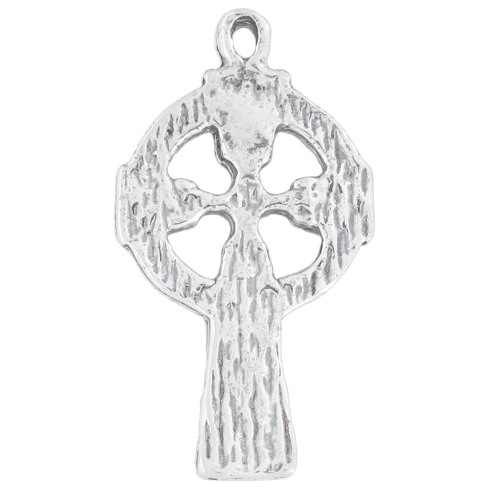 Sterling Silver Charm, Celtic Cross 20x12mm, 1 Piece