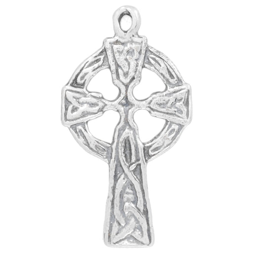 Sterling Silver Charm, Celtic Cross 20x12mm, 1 Piece