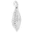 Sterling Silver Charm, Single Leaf 27x9mm, 1 Piece
