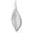 Sterling Silver Charm, Single Leaf 27x9mm, 1 Piece