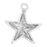 Sterling Silver Charm, Dotted Starfish 18x17mm, 1 Piece