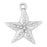Sterling Silver Charm, Dotted Starfish 18x17mm, 1 Piece