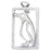 Sterling Silver Charm, Penguin Frame 21.75x11.5mm, 1 Piece