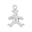 Sterling Silver Charm, Teddy Bear 15x11.5mm, 1 Piece
