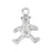 Sterling Silver Charm, Teddy Bear 15x11.5mm, 1 Piece