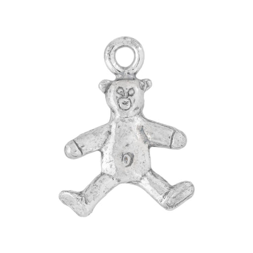 Sterling Silver Charm, Teddy Bear 15x11.5mm, 1 Piece