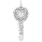 Sterling Silver Charm, Large LOVE Key with Swirl Design on Top 37x15mm, 1 Piece