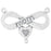 Pendant Link, Infinity Symbol with Mom and Heart 29.5x21mm, Sterling Silver (1 Piece)