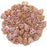 CzechMates 2-Hole Triangle Beads 6mm - Opaque Rose / Gold Topaz Luster (10g)