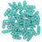 CzechMates Glass, 3-Hole Beam Beads 10x3.5mm, Matte Turquoise (2.5" Tube)