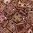 CzechMates Glass, QuadraTile 4-Hole Square Beads 6mm, Rose / Gold Topaz Luster (2.5" Tube)